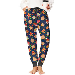 2025 edición elegante pantalones de chándal de Navidad para mujer pantalones de chándal de Navidad con cordón de lujo estilo de vacaciones suave de poliéster - Product Image 2