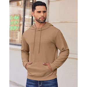 <b>Mens</b> Thin Athletic Hoodie <b>Pullover</b> Long Sleeve Workout Wholesale Fashion Custom Embroidery Hoodies 100% Cotton Regular Fit - Product Image 5