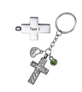 Customized <b>Cross</b> Prayer Memorial Cremation Jewelry Urn Necklace Metal Ashes <b>Chain</b> for Women/Men Custom Size Keychain - Product Image 1