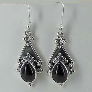 Boucles d'oreilles pendantes Navya Craft pour femmes, argent sterling 925, grenat, accessoire de mode - Product Image 6