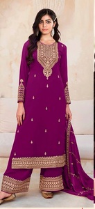 Nuevo trabajo de bordado de seda Vichitra pakistaní Kurtis con trabajo de bordado de seda Vichitra Pent y trabajo de bordado de seda Dupatta - Product Image 4