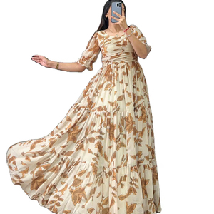 Indo-tây phong cách văn hóa Chiều dài sàn buổi tối bên đêm mặc Giá thấp và đánh bại Chất lượng thiết lập cho phụ nữ mặc - Product Image 1