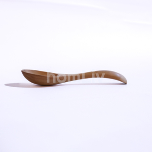 Cuchara Decorativa para Postre Hecha a Mano con Madera de Teca Natural, Cuchara Pequeña de Madera Sólida Sostenible, Cubertería para Helado, Vajilla de Cocina - Product Image 3