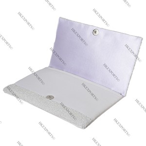 Handcrafted MRS White Bridal Beaded Clutch Elegant Wedding Purse for Brides Personalized Bride Accessory - Product Image 3