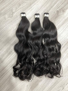 Wholesale Natural Wavy Bulk Hair Natural <b>Black</b> 100% Vietnamese Human Hair No Weft Vietnamese <b>Raw</b> Hair - Product Image 2