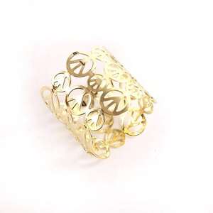 Gold Color Table Decoration Wedding Napkin Ring Simple Designing Style Round Shape Golden Napkin Serviette Ring at Lowest Price - Product Image 4