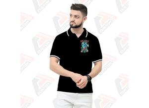 เสื้อยืดลายทางของผู้ชายที่เป็นเอกลักษณ์สำหรับเสื้อโปโลระบายอากาศได้ดีมีสไตล์ผ้าเดนิมผ้าลูกฟูกเป็นมิตรกับสิ่งแวดล้อมผ้าปะติดสำหรับฤดูร้อน - Product Image 4