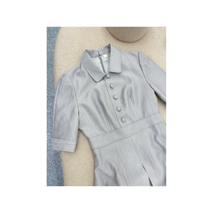 Vestidos casuales de alta calidad Vestidos de mujer Botones delanteros ORION BOX PLEAT DRESS 79% Rayon 17% nylon 4% Poly Vietnam Mayorista - Product Image 1