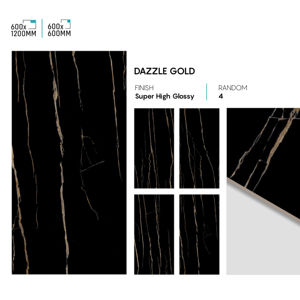 Carreaux muraux en porcelaine super noir à haute brillance 24x48 pouces, aspect poli élégant pour les espaces intérieurs de luxe - Product Image 1