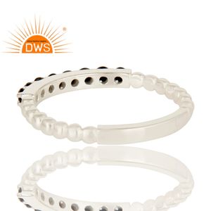 Dernière création : Bague éternité artisanale en argent sterling fin avec pierre précieuse onyx noir naturel – Fabricant de bijoux sur mesure - Product Image 3