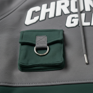 เสื้อฮู้ด Chromium Glide รุ่นพรีเมียมสำหรับผู้ชาย เสื้อฮู้ดผู้ชาย สตรีทแวร์ ดีไซเนอร์ แฟชั่นสไตล์เมือง ยอดนิยม ทรงหนา สไตล์ Y2K พิมพ์ลายนูน - Product Image 4