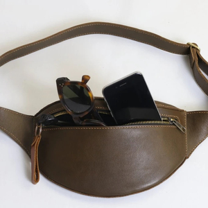 Bolso Bandolera de Piel Genuina al por Mayor, Riñonera Cruzada de Moda, Mini Bolso de Hombro de Piel para Teléfono para Hombre - Product Image 2