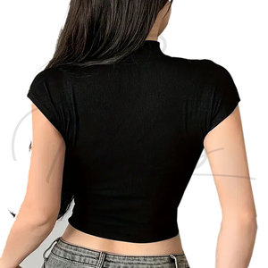 Top Corto de Lona para Mujer, Verano, Formal, Alta Calidad, Personalizable, Transpirable, Ecológico, Secado Rápido, en Todos los Colores y Tallas - Product Image 3