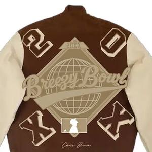 แจ็คเก็ตวาร์ซิตี้ผู้ชายผ้าแคนวาสคุณภาพสูง พร้อมแขนหนังปักลายเชนิลล์ ออกแบบเองได้ เป็นมิตรกับสิ่งแวดล้อม และกันลม - Product Image 6