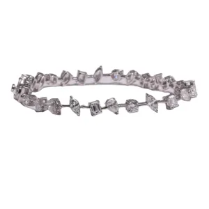 Brazalete de Tenis Unisex con Forma Única y Moissanita, Estilo Moderno para Fiestas, en Plata de Ley 925 - Product Image 4