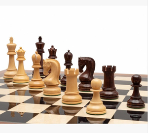 Pièces d'échecs classiques Staunton reproduites de la série impériale de 4.4 pouces fabriquées à partir de budrose et de buis avec une finition polie lisse - Product Image 4