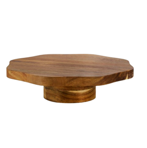 Natural Colour Eco-Friendly Mango Wood Single <b>Tier</b> Round <b>Cake</b> Stand Modern Style for Event & Table Top Decor - Product Image 6