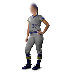 Impresión de logotipo personalizado de la más alta calidad en gris con color borroso Producto transpirable Ropa unisex Uniforme de Softbol - Product Image 2