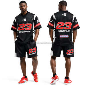 Maillot de football américain unisexe personnalisé pour adultes, impression numérique, 100% polyester, respirant, séchage rapide, manches courtes, grande taille, été - Product Image 6