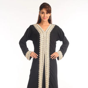 <b>Black</b> Georgette <b>Kaftan</b> With Zari Work - Product Image 1