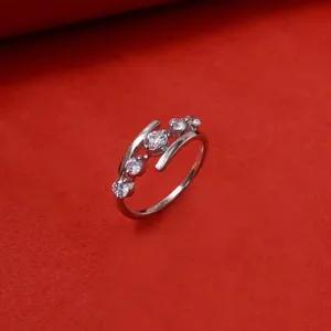 "Rose <b>Gold</b> Rhodium Plated Fashionable <b>Number</b> Shaped Cubic Zirconia Ring for Women" - Product Image 1
