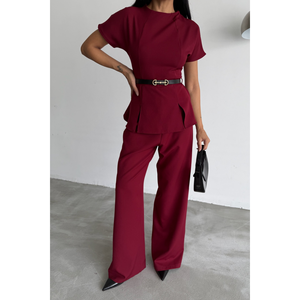 Mono corto color borgoña para fiesta - Product Image 5