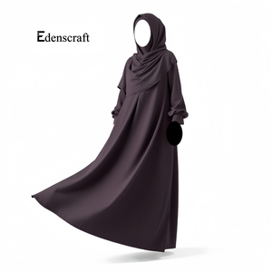 เดรสยาวเต็มตัวสำหรับผู้หญิงชุดเดรสสุภาพเรียบร้อยทรงหลวมระบายอากาศโพลีเอสเตอร์แขนยาวอาบายาสำหรับสวดมนต์ออกแบบได้ตามต้องการสไตล์เรียบง่าย - Product Image 2