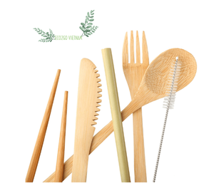 Nuevo juego de bambú de Vietnam, utensilios reutilizables portátiles personalizados para exteriores, juego de cubiertos de viaje de bambú de madera - Product Image 4