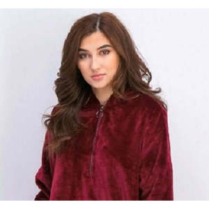 Felpa con Cappuccio Ideology da Donna Taglie Forti con Mezza Zip e Pelliccia Sintetica, Rossa, Taglia Unica, Foderata in Poliestere - Product Image 2