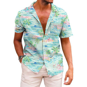 2025 New Summer <b>Men's</b> Casual Short-sleeved Printed <b>Shirt</b> <b>Beach</b> <b>Shirt</b> Fashionable Sublimation <b>Beach</b> <b>Shirts</b> - Product Image 1