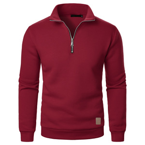 เสื้อสเวตเตอร์คอเต่าของผู้ชายเสื้อสเวตเตอร์คอเต่าเรียบง่ายมีซิปครึ่ง1/4 2025ฤดูหนาว - Product Image 5