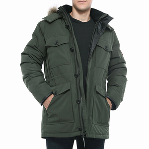 Men's <b>Waterproof</b> Windproof Hooded Autumn <b>Parka</b> <b>Jacket</b> Canvas Stand Collar Outdoor Coat Plus Size - Product Image 1
