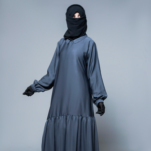 Venta al por mayor modesto sencillo recto vestido largo tradicional musulmán mujeres cuello Abaya ropa y accesorios - Product Image 1