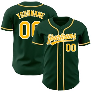 Direct Engro Sportswear Industry Custom Green Gold-White Authentic Baseball Jersey Tallas grandes Diseño - Product Image 1