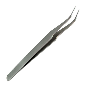 Nuevas pinzas dentales Mango de acero inoxidable Fórceps de pico curvo dentado para vendaje de algodón Pinzas quirúrgicas de color gris - Product Image 1