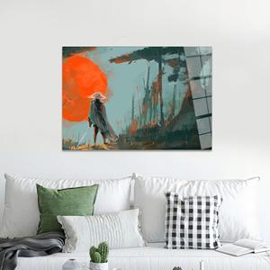 Arte en Vidrio Templado de Guerrero Samurái: Impresión Abstracta Moderna en Lienzo, ARTE EN VIDRIO TEMPERADO - Product Image 1