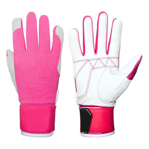 Guantes de bateo de béisbol de cuero de vaca genuino con puño largo profesional Guantes de bateo de precios razonables de la mejor calidad - Product Image 1