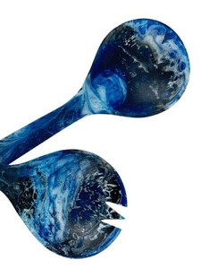 ช้อนเรซินน้ำหนักเบาที่มีดีไซน์ศิลปะมันวาวสำหรับเสิร์ฟซุปสลัดเครื่องเคียงบนโต๊ะหรูหราสำหรับใช้ในครัวบ้าน - Product Image 4