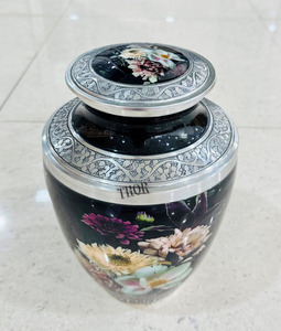<span class=keywords><strong>Elissa</strong></span> fiori Vintage in alluminio cenere urna cremazione urna per ceneri umane adulti maschi e femmine urne Decorative per gli esseri umani cenere - Product Image 6