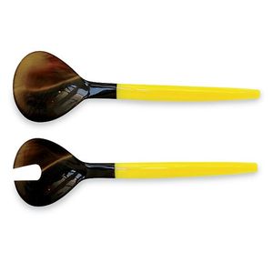 Ensemble de cuillère en corne artisanale avec surface polie et grain rustique parfait pour l'esthétique de la cuisine inspirée de la ferme - Product Image 6