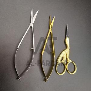 Micro Ciseaux Plaqué Or et Argent Chrome Solide En Acier Inoxydable Meilleure Vente Sourcils Printemps Ciseaux Cils Maquillage Ciseaux - Product Image 3