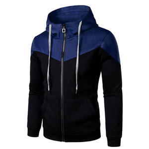 Venta al por mayor 100% algodón polar hombres cremallera sudaderas con capucha cómodo transpirable Casual estampado diseño sólido último invierno ODM - Product Image 2