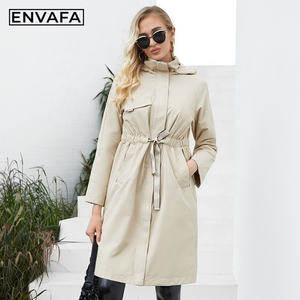 Vente en gros : Trench-coat coupe-vent décontracté personnalisé, style printemps, automne et hiver, mode rajeunissante, coupe ample et cache-corps - Product Image 4