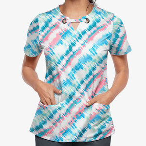 Camiseta de Enfermería Personalizada con Color y Diseño a Medida, MOQ Bajo, Nuevo Modelo de Uniformes Médicos en Color Sólido - Product Image 5