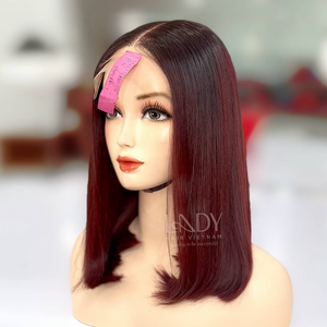 Haute qualité 100% perruque de cheveux humains vietnamiens Bourgogne couleurs dentelle avant perruques cheveux vierges de qualité - Product Image 2