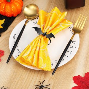 Anillo de tela de murciélago con revestimiento negro para decoración moderna, servilletas hechas a mano de primera calidad, utensilios de cocina, anillo de vajilla - Product Image 3