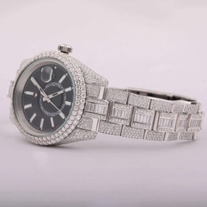 Venta al por mayor Unisex de lujo Iced out Diamond reloj de pulsera automático mecánico Moissanite reloj para hombres y mujeres - Product Image 2