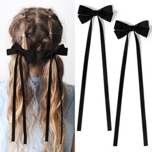 Fiocchi per Capelli in Velluto alla Moda, Fermagli Rossi con Nastro, Grandi Clip a Coccodrillo, Accessori per Capelli per Donne, Ragazze e Bambini - Product Image 3