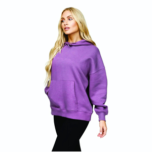 Conjunto de Sudadera con Capucha y Pantalones Deportivos Unisex de Cuello Alto con Cierre, 100% Algodón Transpirable y Antipilling, Talla Grande para Mujer - Product Image 3