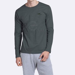 Camiseta de manga larga de mejor rendimiento para hombre, manga completa personalizada, secado rápido, transpirable, 100% algodón, patrón sólido, la más Popular - Product Image 5